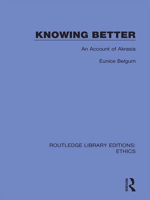 cover image of Knowing Better